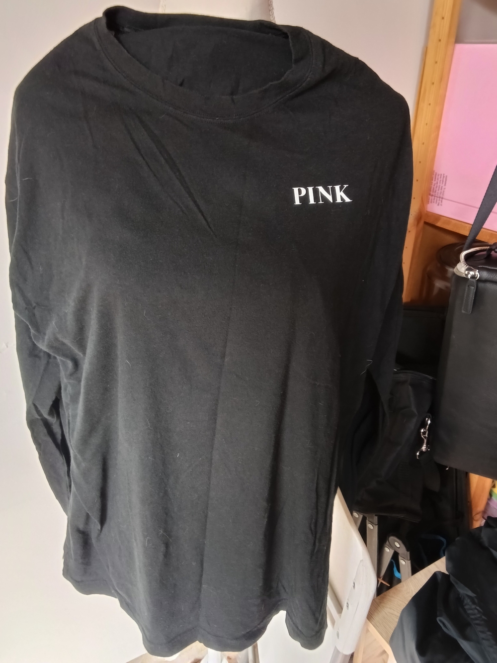 PINK Victoria's Secret™ Women's Black Long-Sleeve Tee